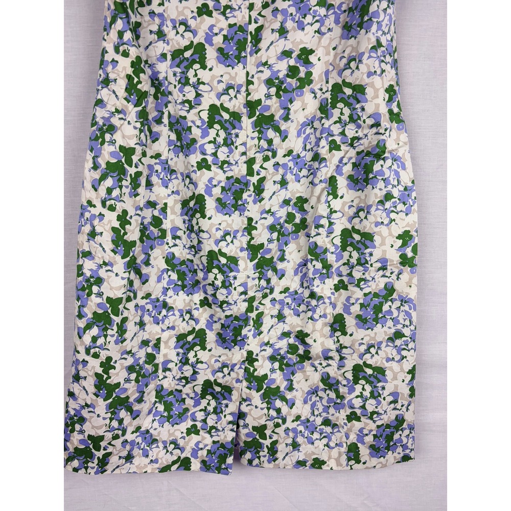 Brooks Brothers 346 Womens Floral Sleeveless Sheath Dress Green Purple Size 12 - Picture 9 of 9